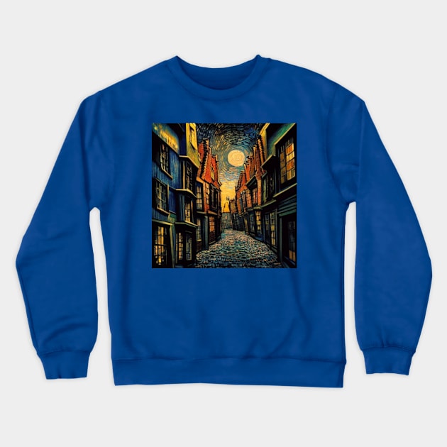 Starry Night in Diagon Alley Crewneck Sweatshirt by Grassroots Green